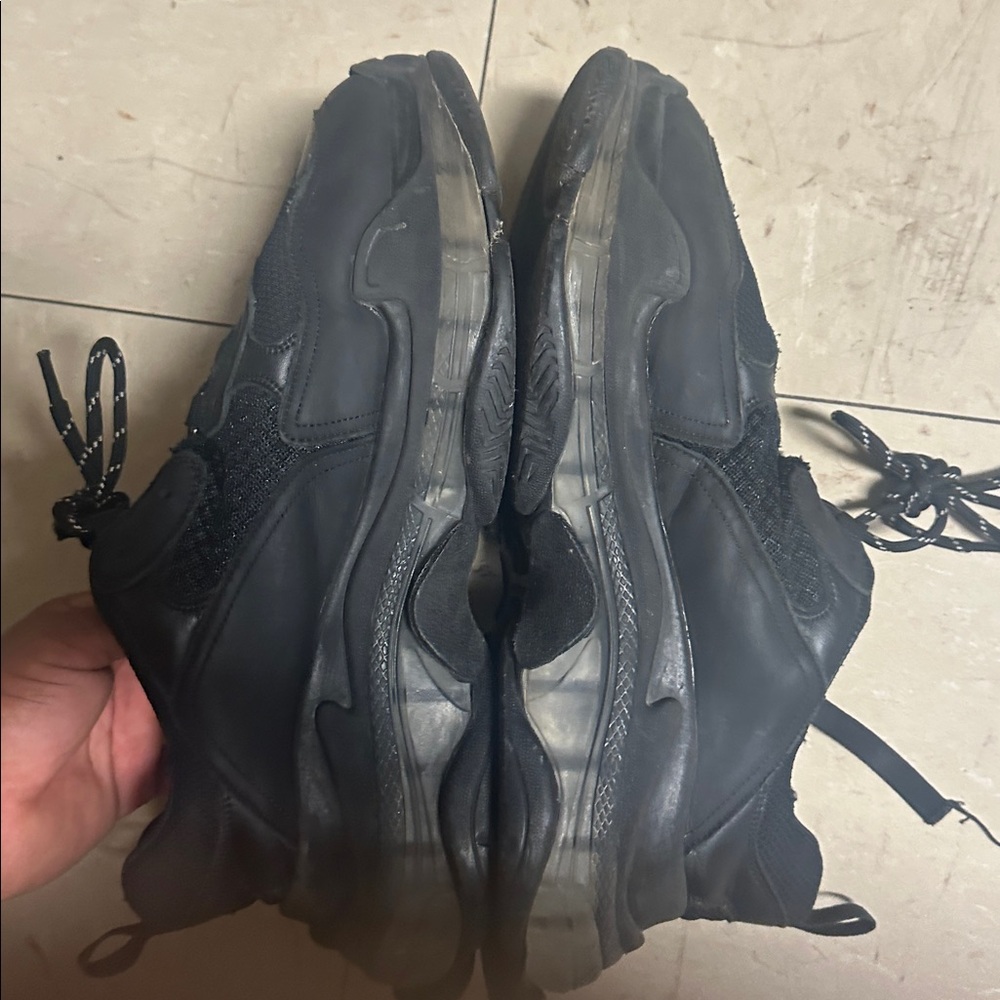 Balenciaga Triple S Black Chunky Sneakers - Picture 5 of 6